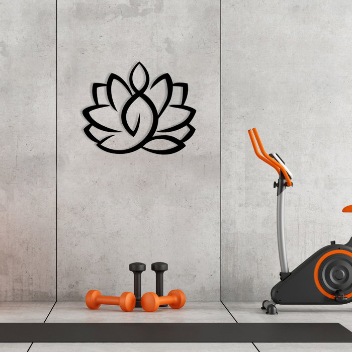 Wallity Lotus - M114 Escultura de Pared de Metal Negra